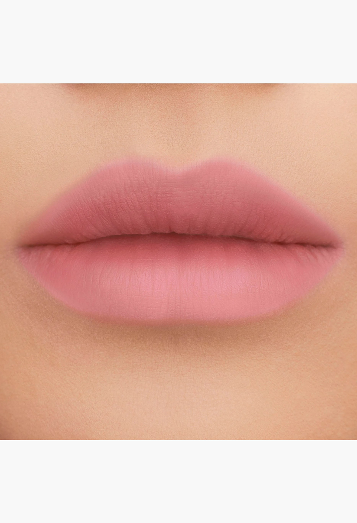 GLAM MODA Yves Saint Laurent The Inks Blurring Matte Liquid Lip Stain showing a soft-focus pink matte lip finish