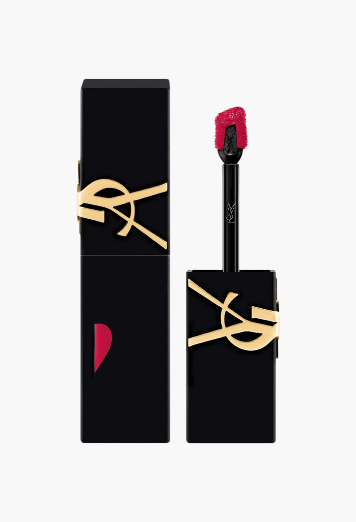 GLAM MODA Yves Saint Laurent The Inks Blurring Matte Liquid Lip Stain in a sleek black tube with gold logo applicator