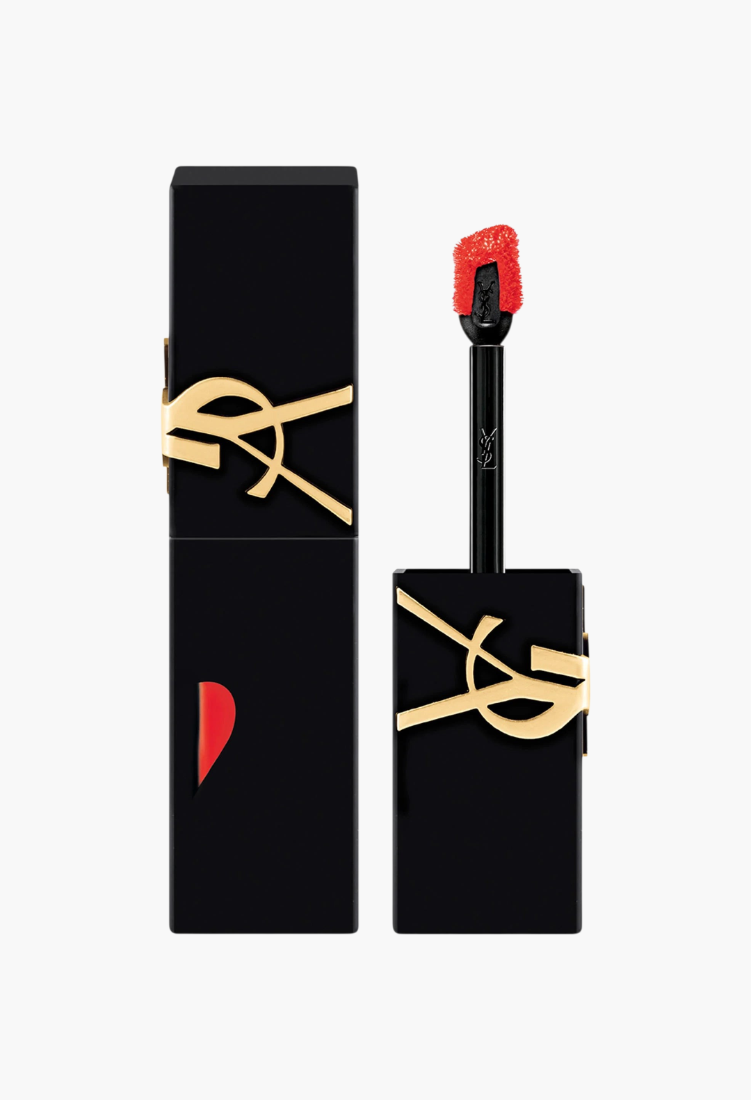 GLAM MODA Yves Saint Laurent The Inks Blurring Matte Liquid Lip Stain in a black tube with a red applicator brush