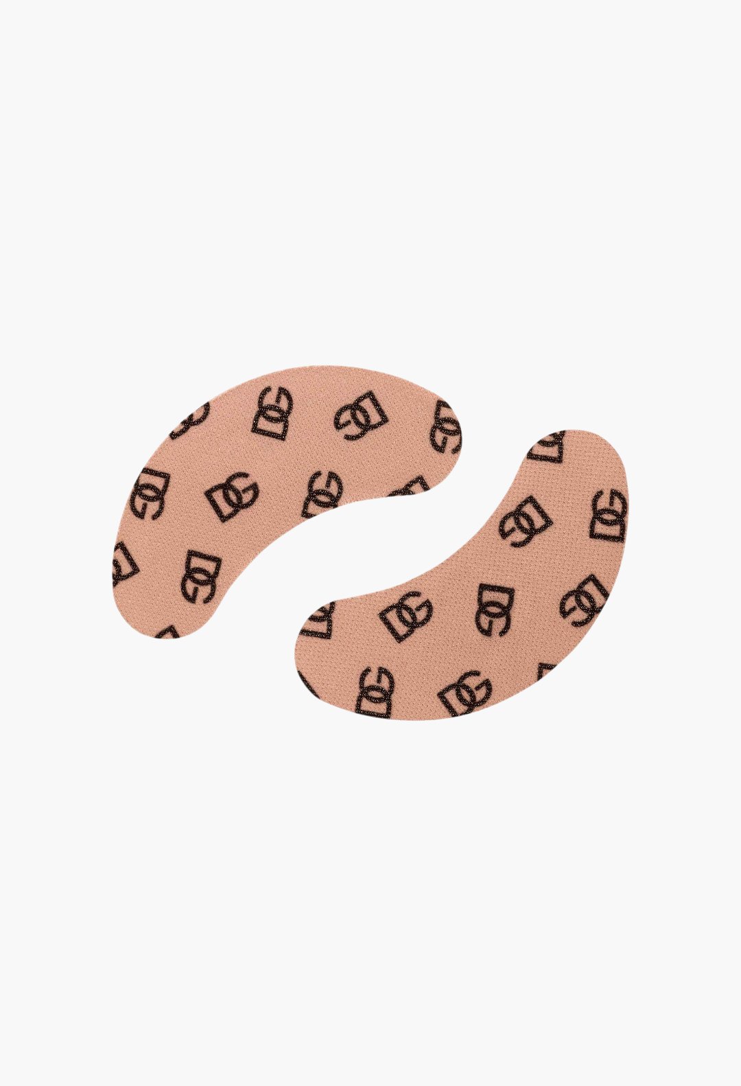 GLAM MODA Dolce & Gabbana caffeine-infused gel eye patches in beige with a black monogram logo pattern
