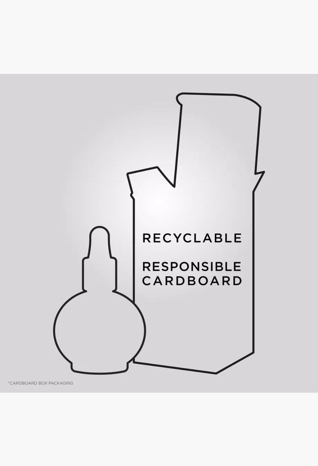 GLAM MODA Kerastase Gloss Absolu Glaze Drops bottle and recyclable cardboard packaging outline illustration