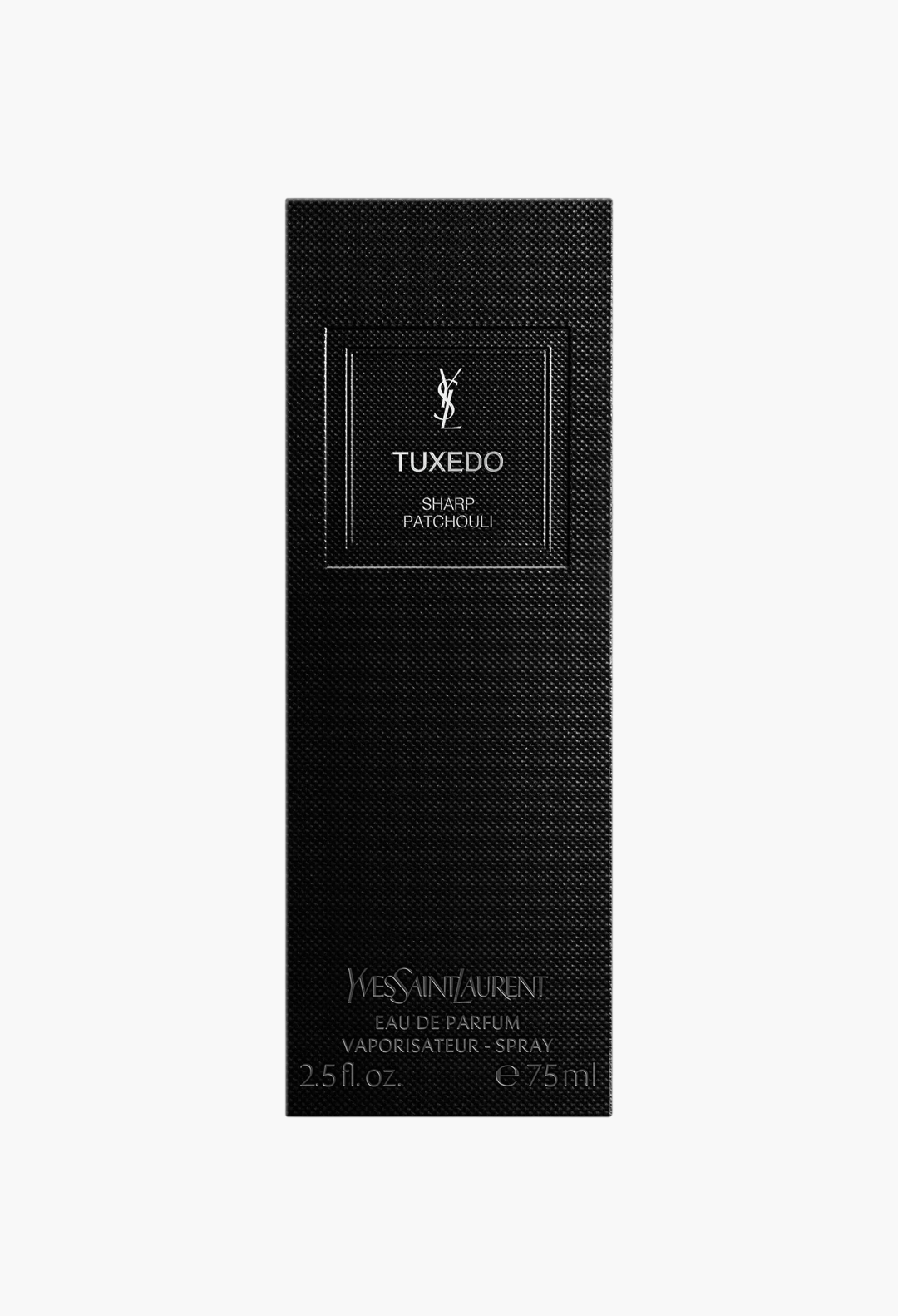 GLAM MODA Yves Saint Laurent Tuxedo Sharp Patchouli eau de parfum 75ml in a textured black rectangular box