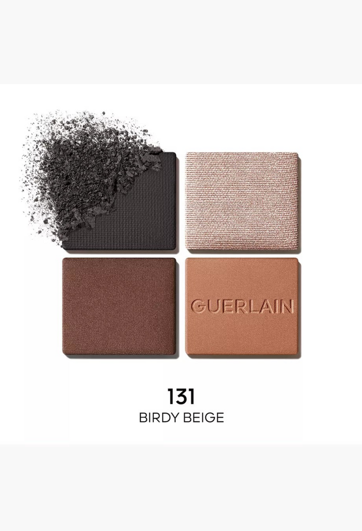 GLAM MODA Guerlain Ombres G Eyeshadow Quad in Undressed Brown featuring four distinct matte and shimmer shades.