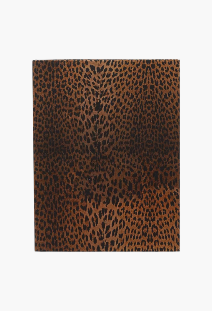 GLAM MODA leopard print faux leather jewellery box with a hardcover book design for elegant storage