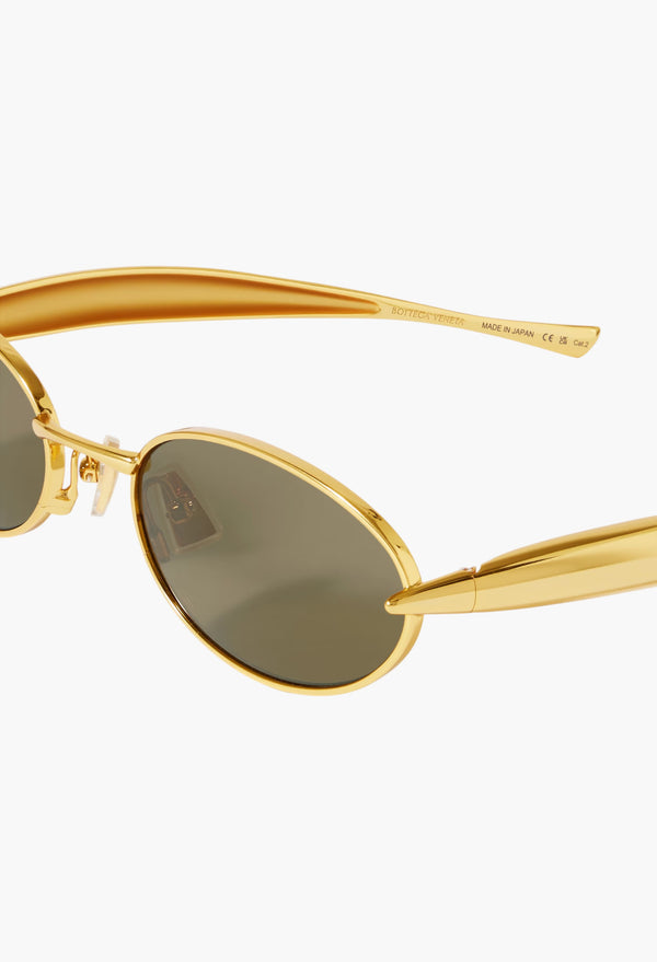 Sardine Oval-Frame Gold-Tone Sunglasses