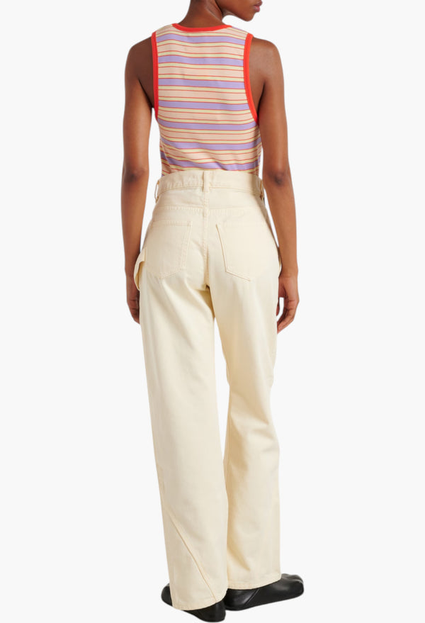 Twisted High-Rise Wide-Leg Jeans
