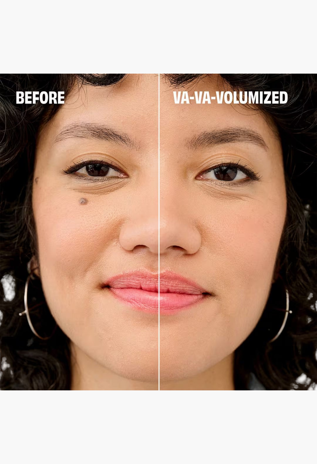 GLAM MODA before and after comparison showing natural brow fullness and definition using tinted volumizing gel