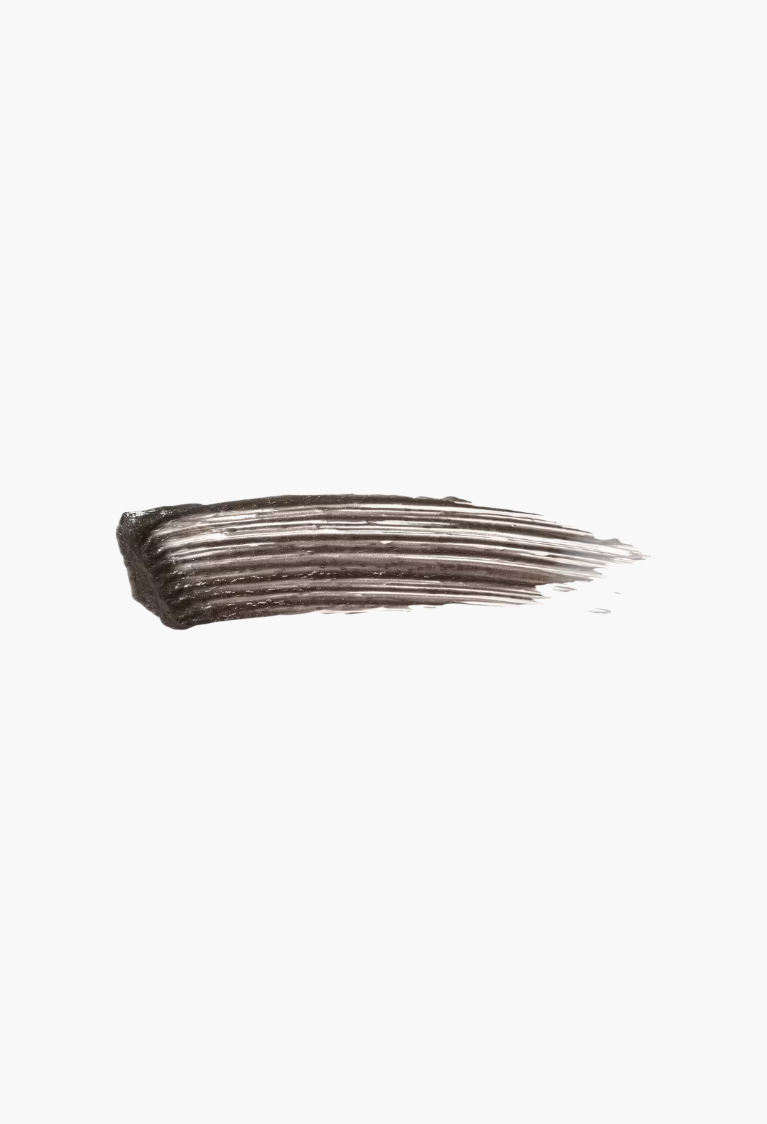 GLAM MODA tinted volumizing eyebrow gel swatch showing a smooth, dark brown creamy texture on a white background.