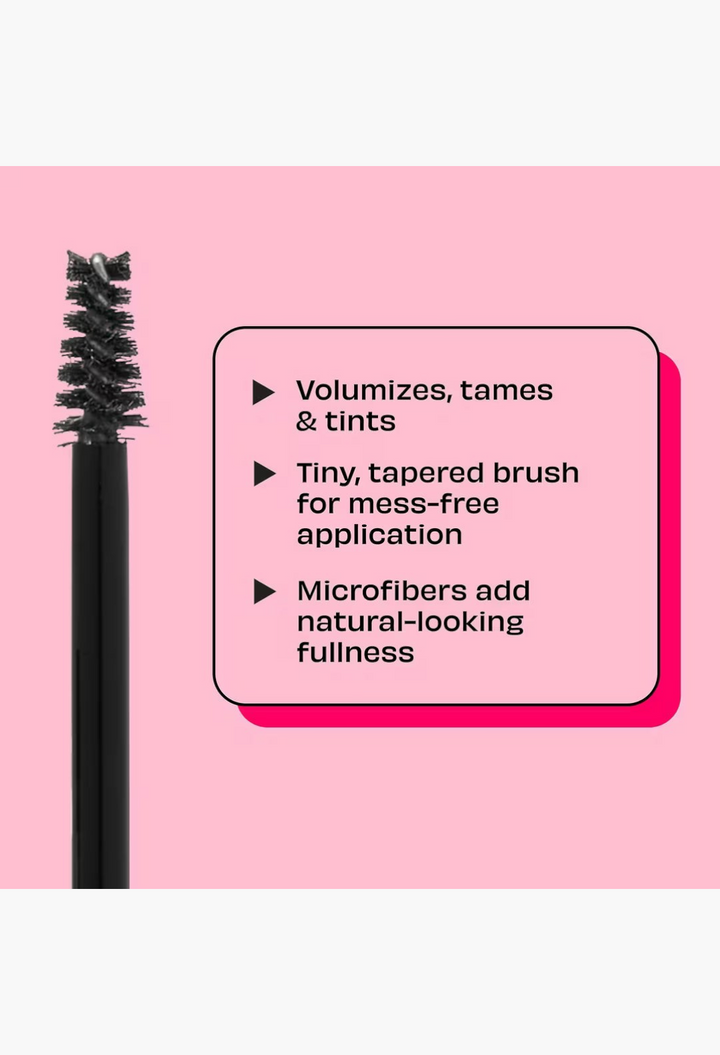 GLAM MODA Gimme Brow+ tinted eyebrow gel applicator brush with microfibers for natural volume and definition