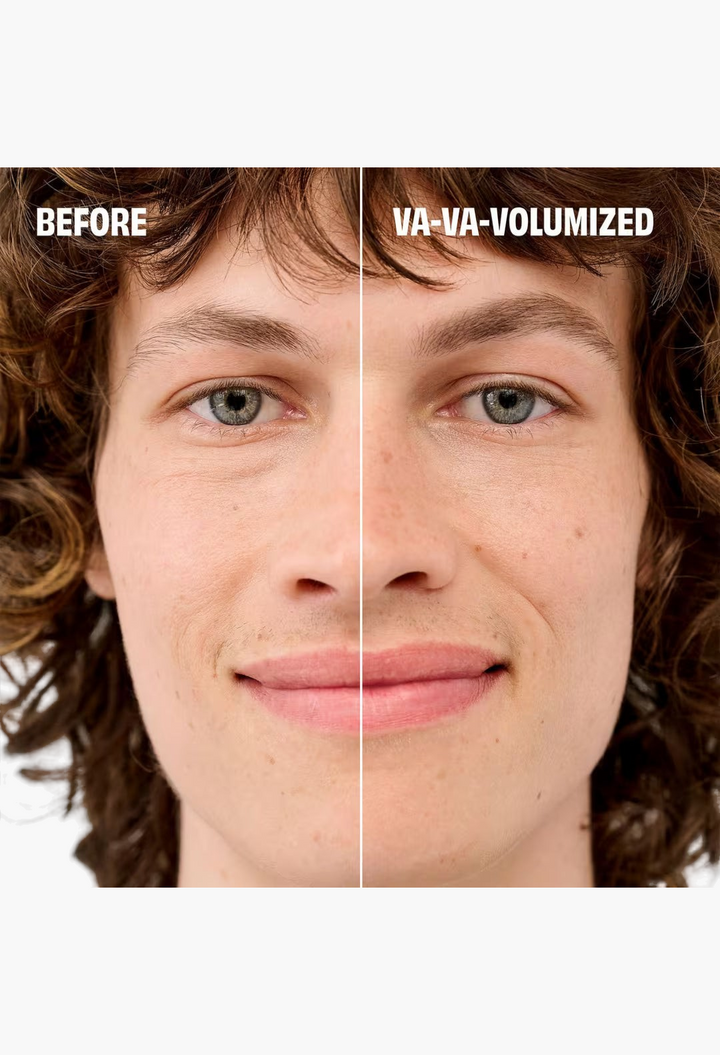 GLAM MODA before and after comparison of a man using tinted volumizing eyebrow gel for fuller defined brows
