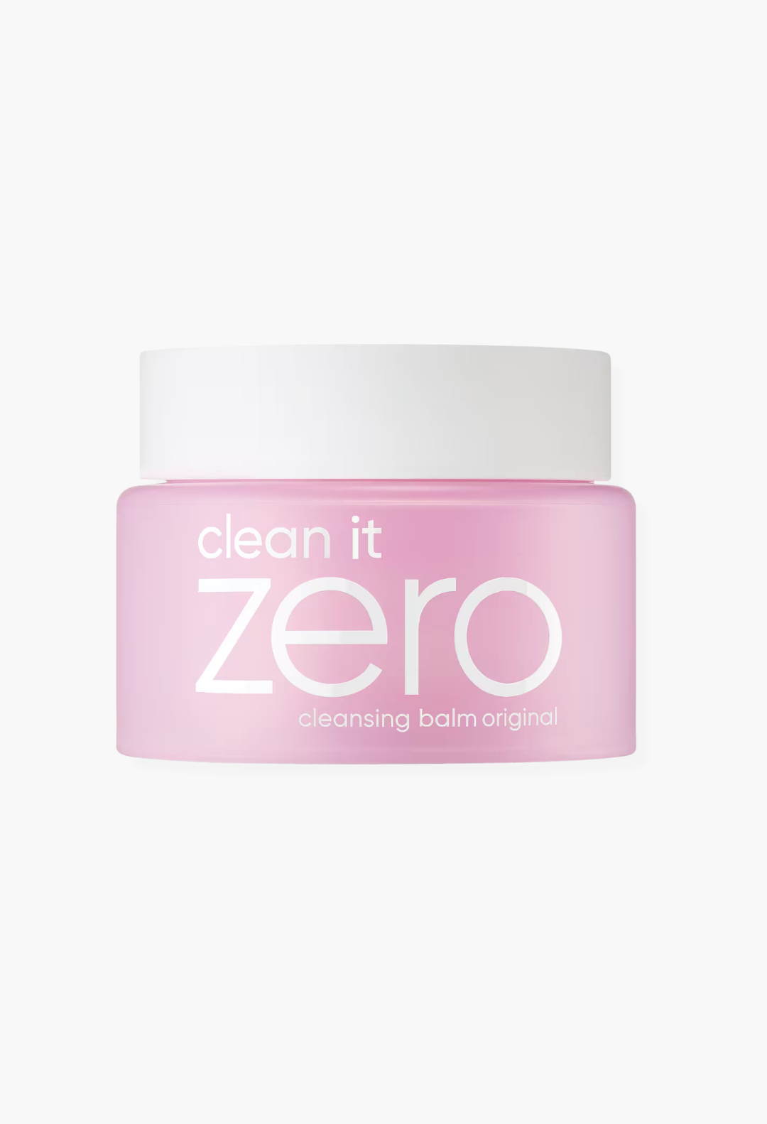 GLAM MODA Clean It Zero Original Cleansing Balm in a light pink jar with a white lid for makeup removal.