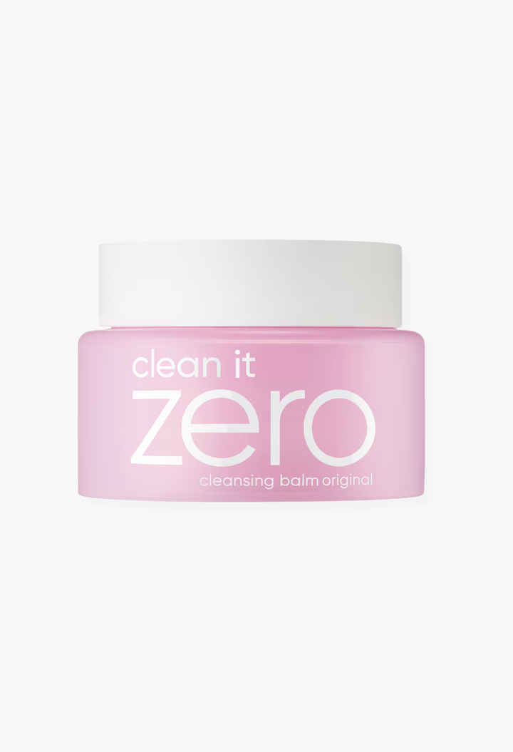 GLAM MODA Clean It Zero Original Cleansing Balm in a light pink jar with a white lid for gentle makeup removal