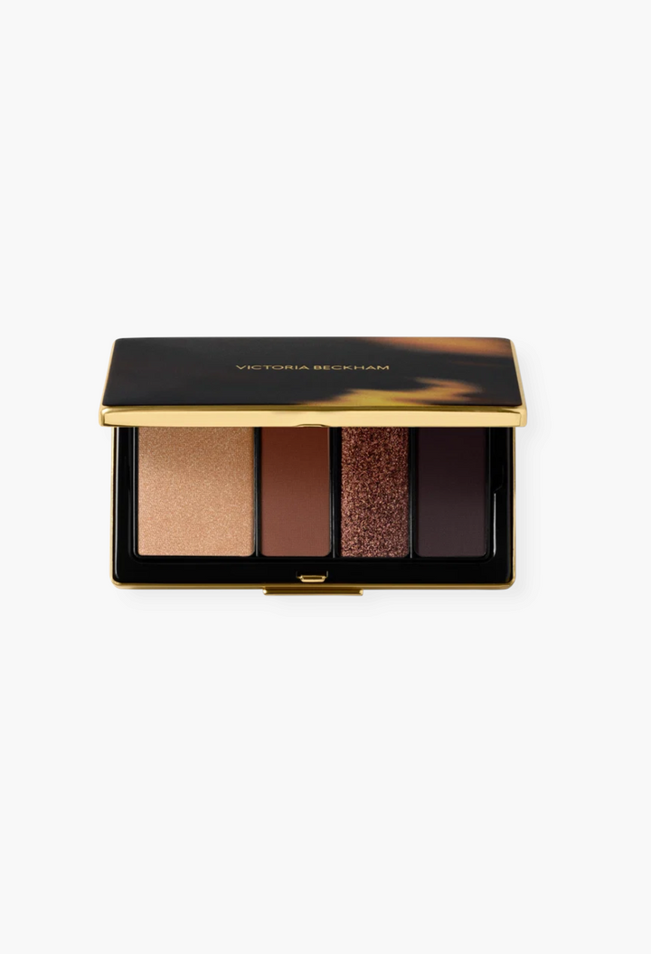 GLAM MODA Eye Wardrobe eyeshadow palette in Night Flash featuring four brown and bronze shades in a luxury compact