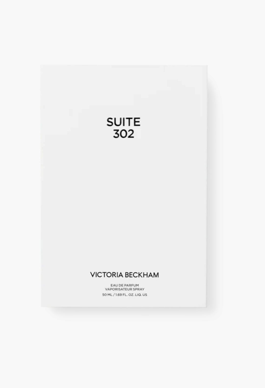 GLAM MODA Suite 302 Eau de Parfum white rectangular fragrance box with minimalist black typography