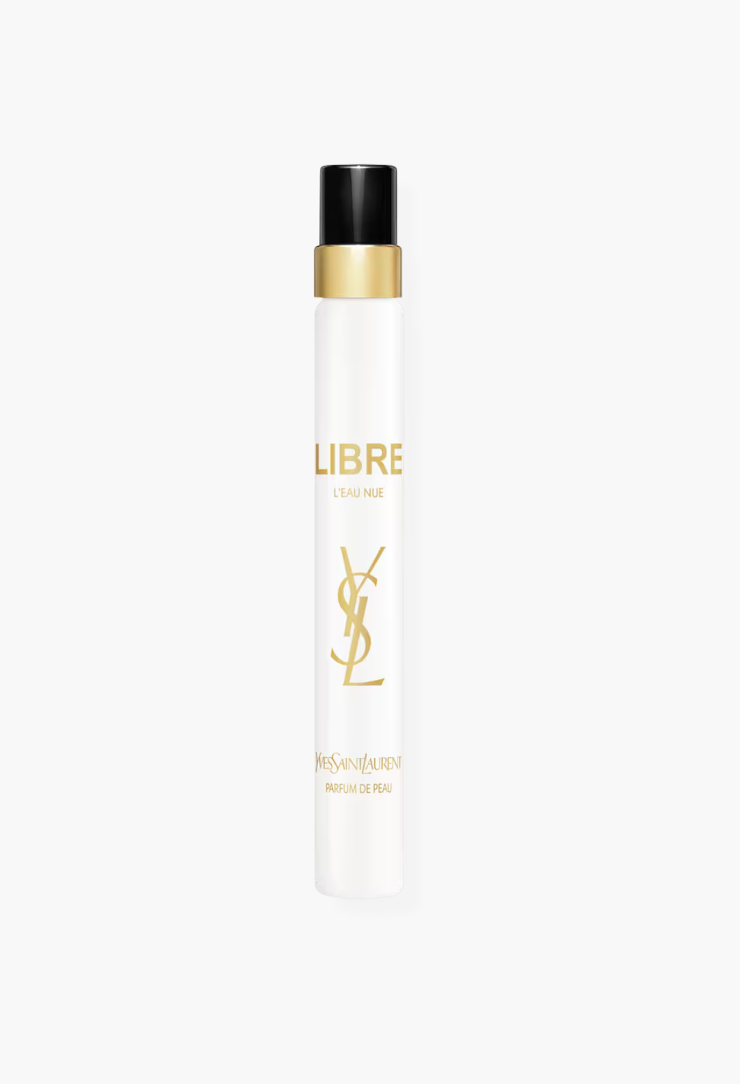 GLAM MODA Yves Saint Laurent Libre L’Eau Nue alcohol-free perfume in a slim white bottle with gold branding
