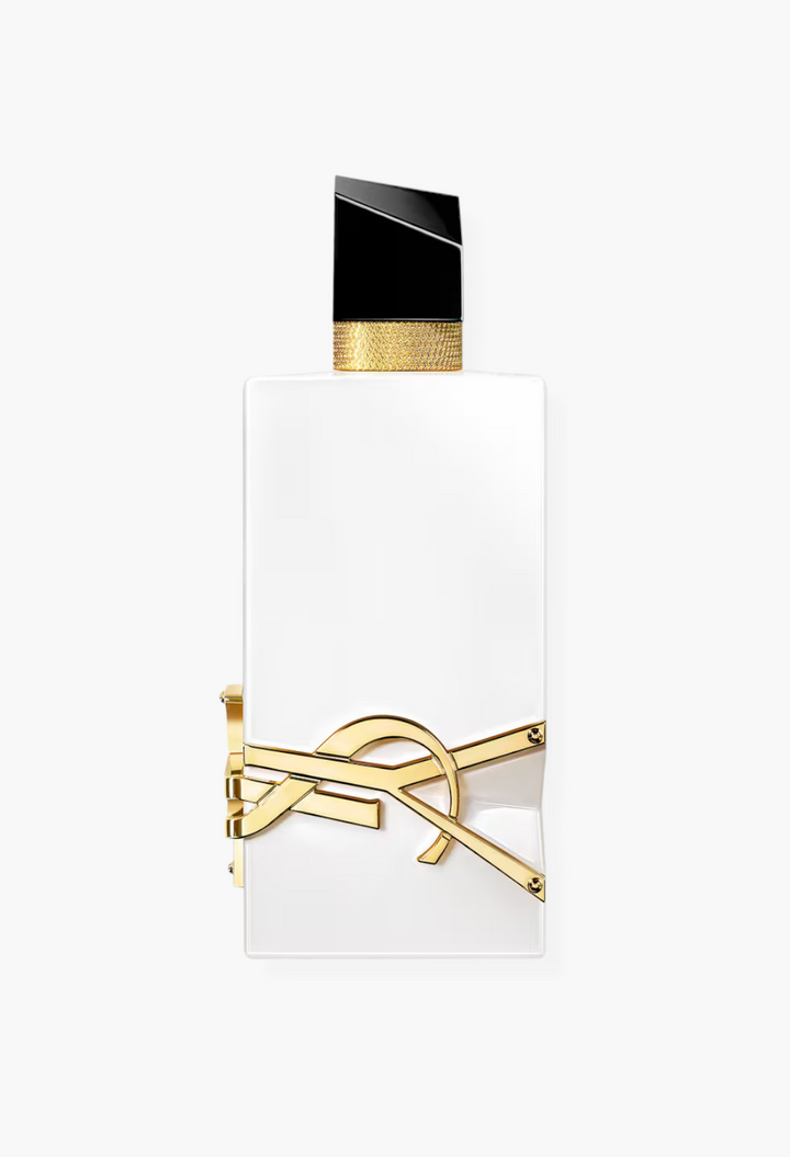 GLAM MODA Yves Saint Laurent Libre L’Eau Nue alcohol-free perfume in a radiant white bottle with gold logo detail