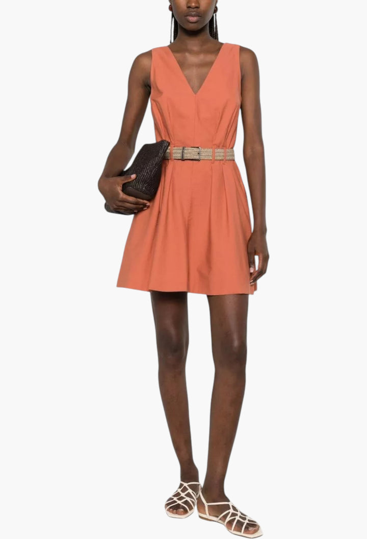 Cotton Belted Dress - GLAM MODA