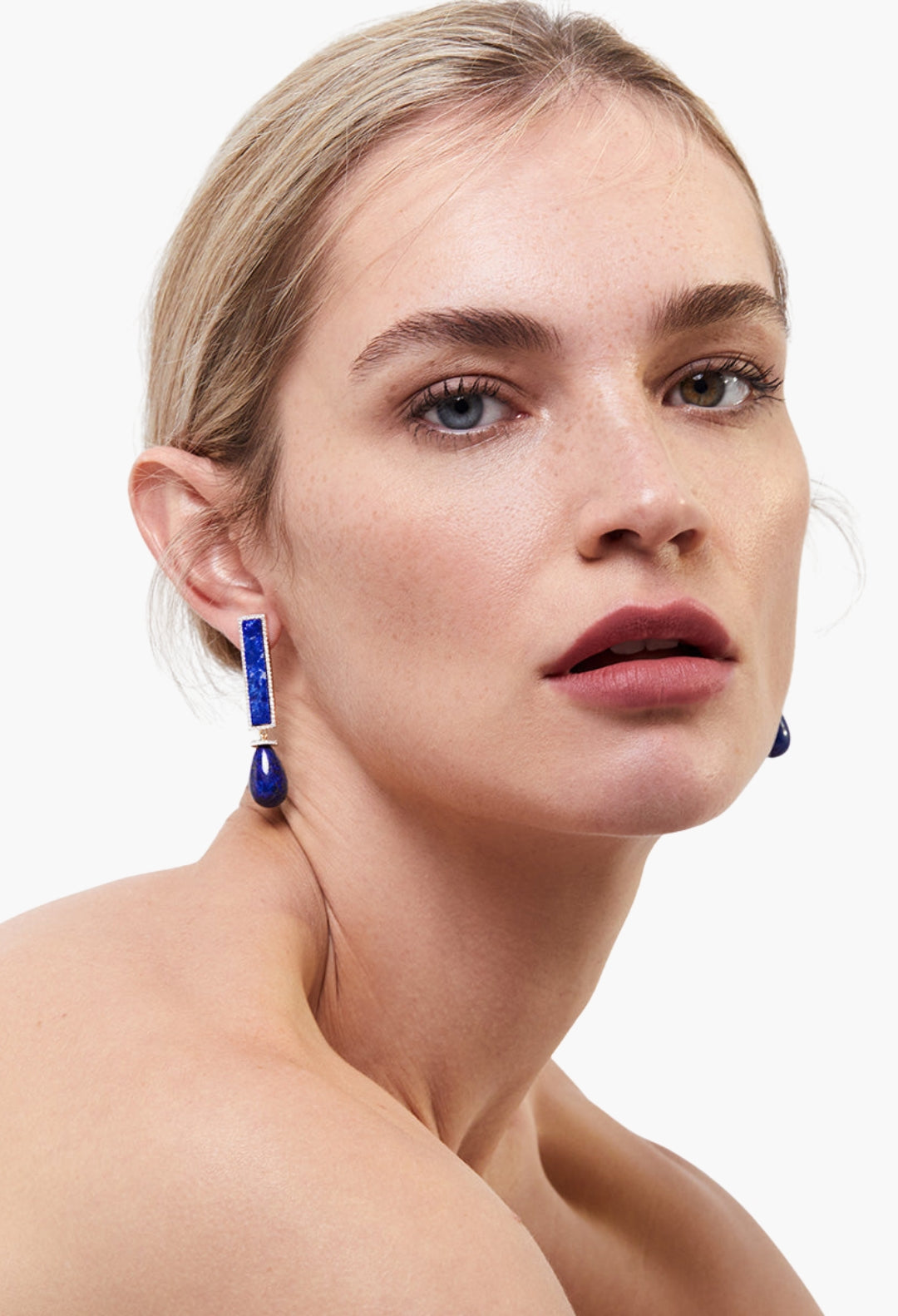 14kt Lapis Exclamation Earrings
