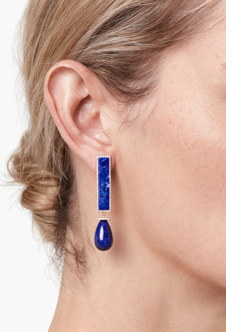 14kt Lapis Exclamation Earrings