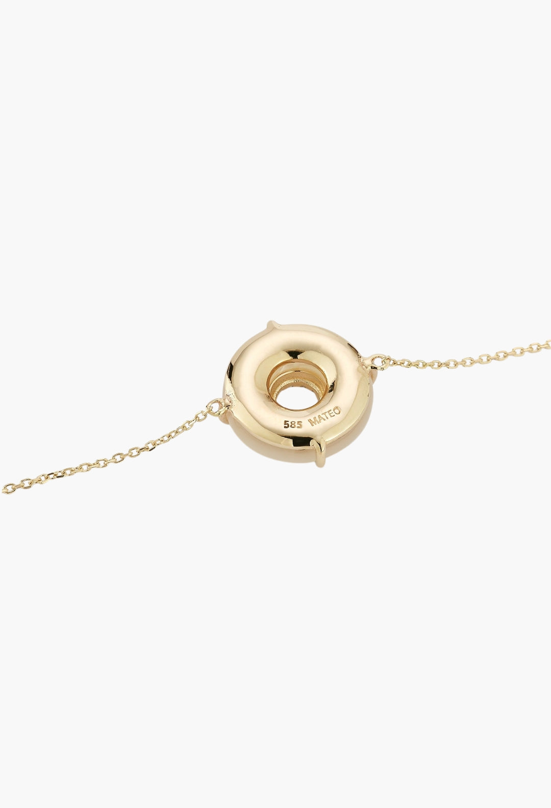 14kt Malachite Donut Diamond Inner Circle Chain Bracelet