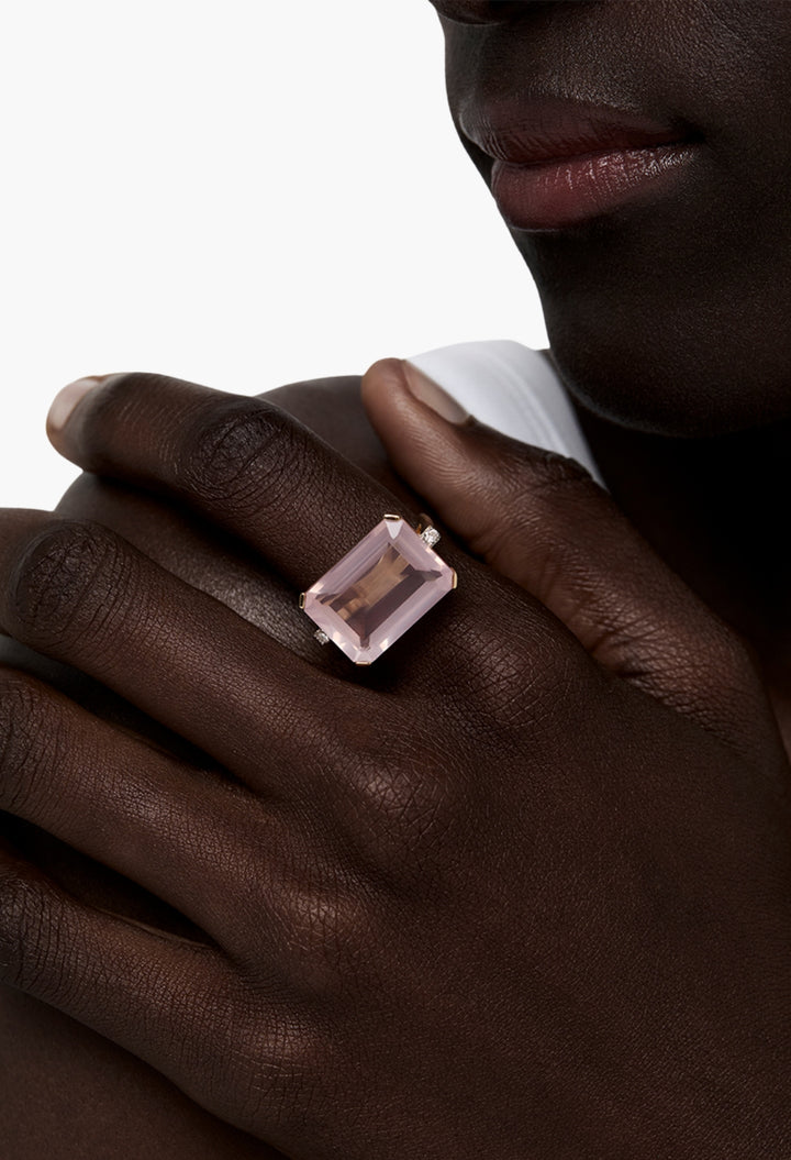 14kt East West Pink Topaz Ring
