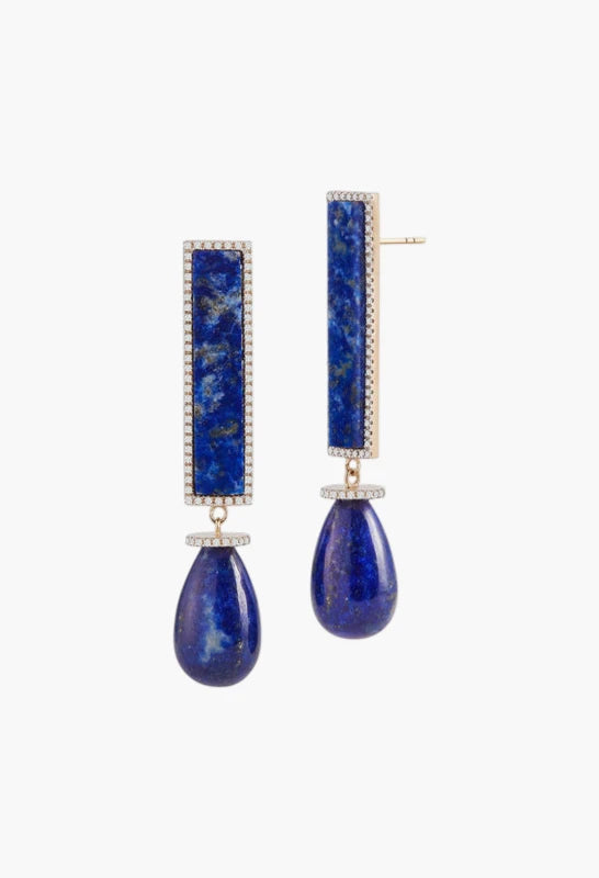 14kt Lapis Exclamation Earrings