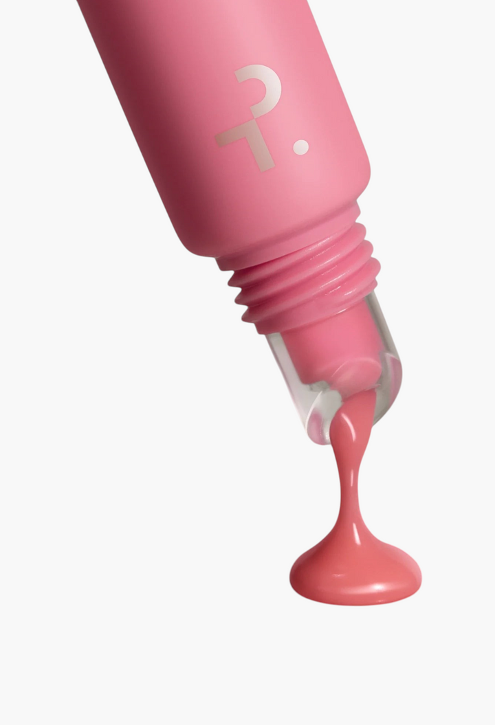 GLAM MODA Mini Major Moisture Smoothing Lip Balm in a pink squeeze tube with high-shine sheer formula dripping out