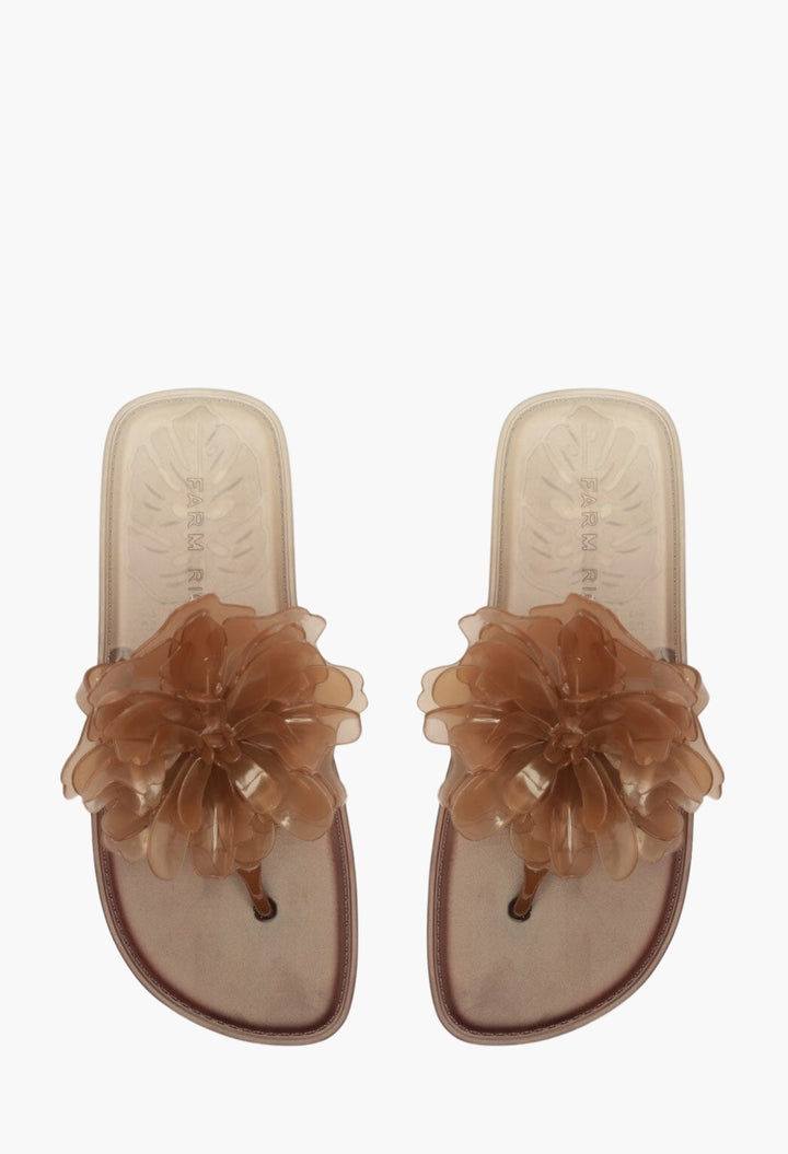 caramel jelly flower flat sandal