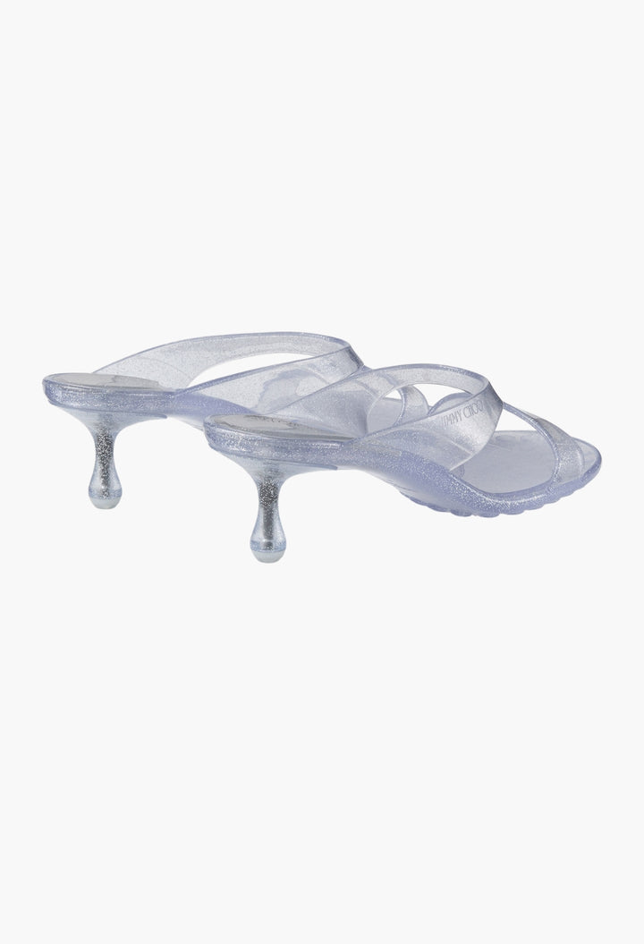 Silver Glitter Jelly Sandals