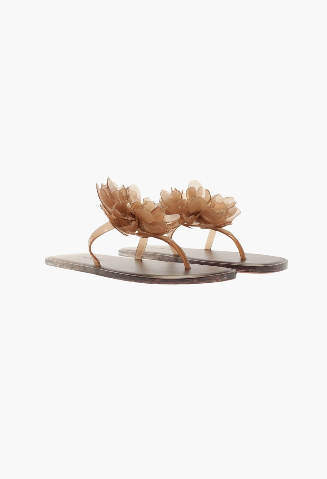 caramel jelly flower flat sandal