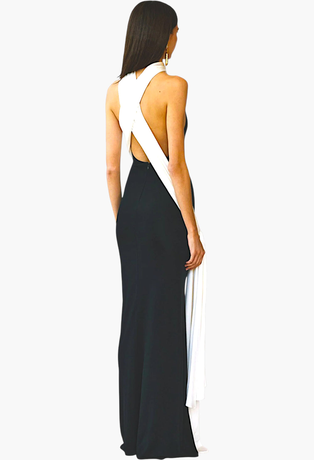 Leia Train Dress In Raven - GLAM MODA