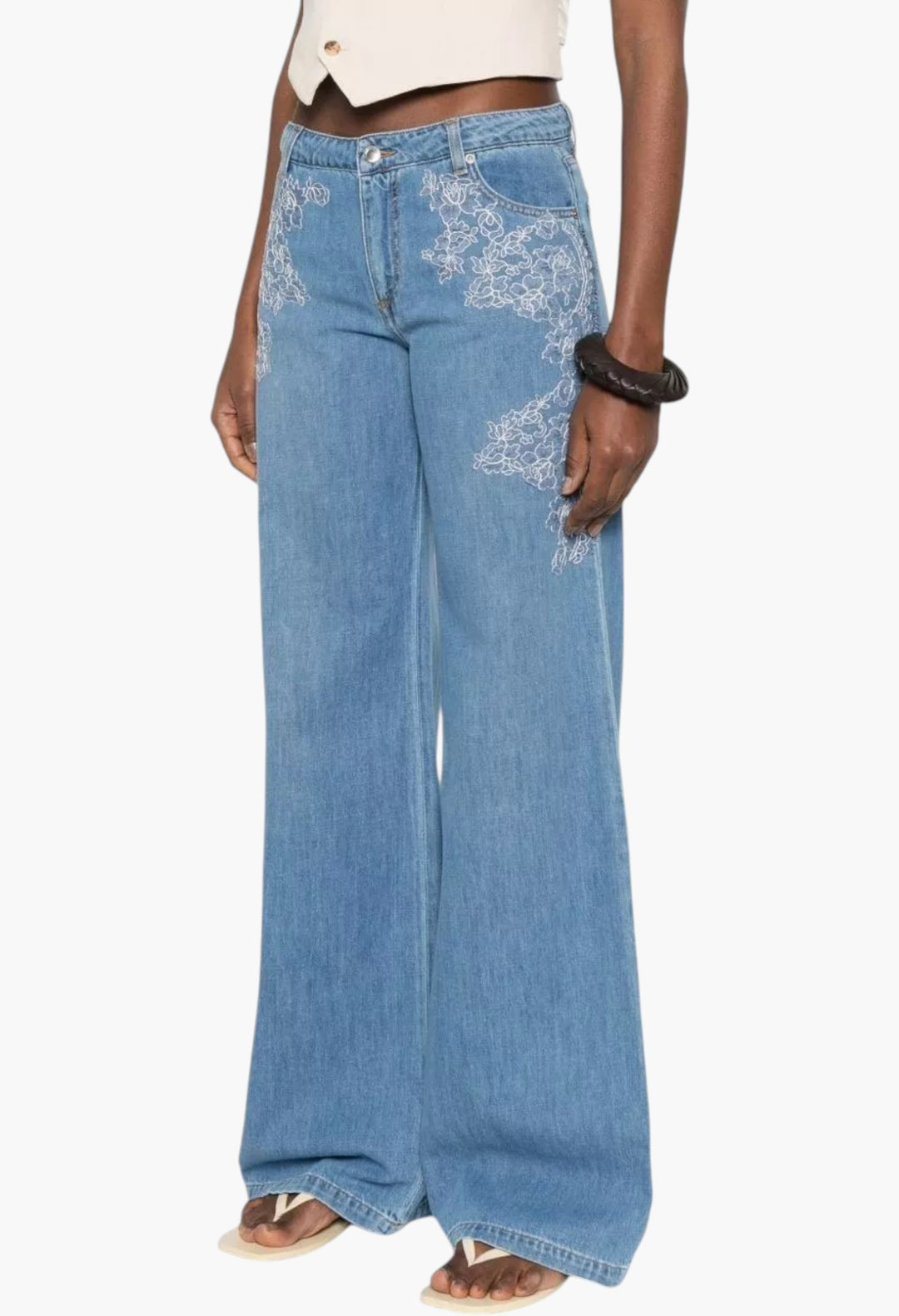 Embroidered Denim Jeans - GLAM MODA