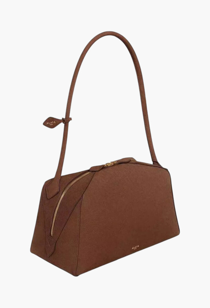 Le Bouledogue Nabuk Leather Shoulder Bag - GLAM MODA