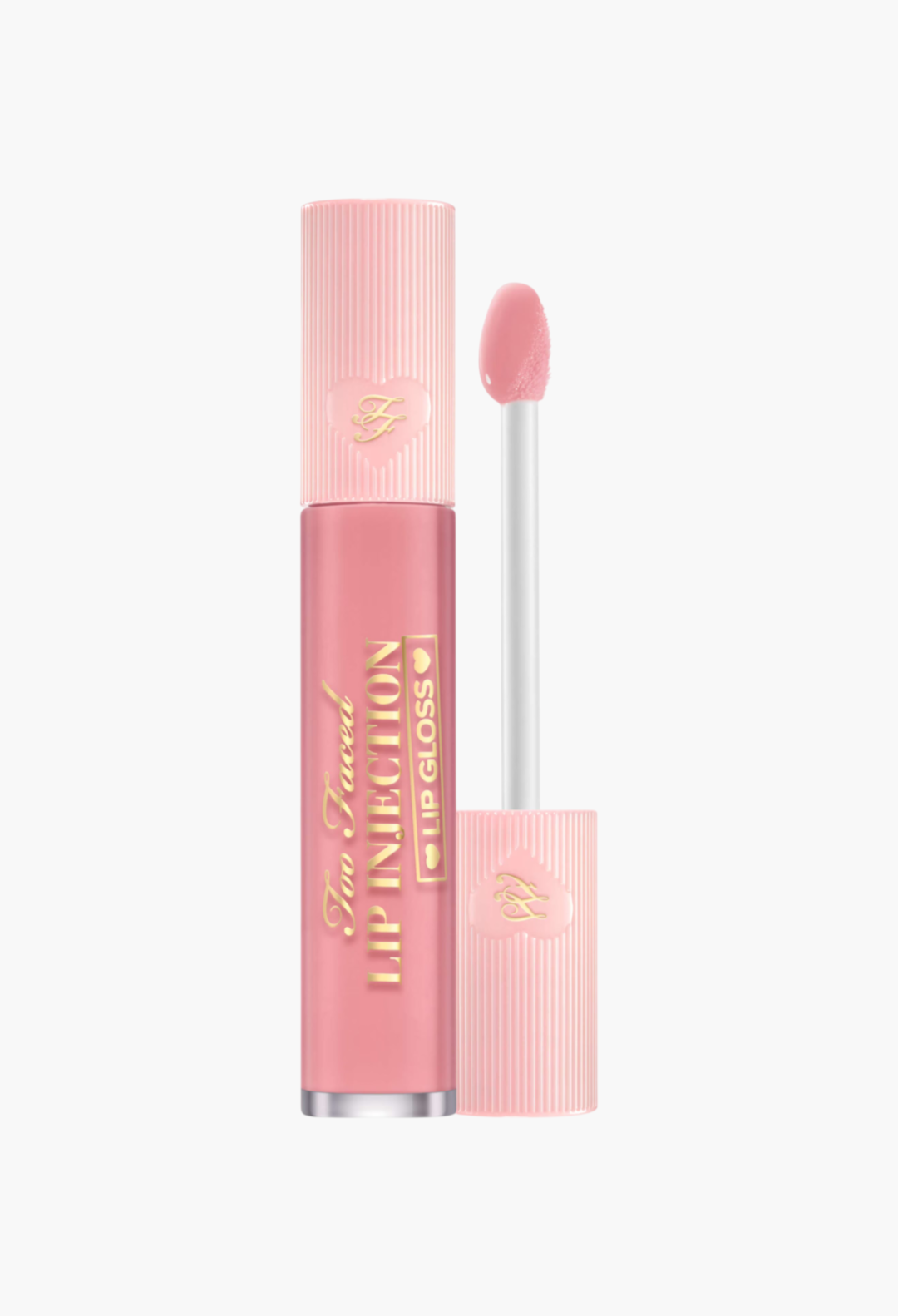 GLAM MODA Lip Injection Power Plumping Lip Gloss in a light peachy nude shade with a doe-foot applicator.