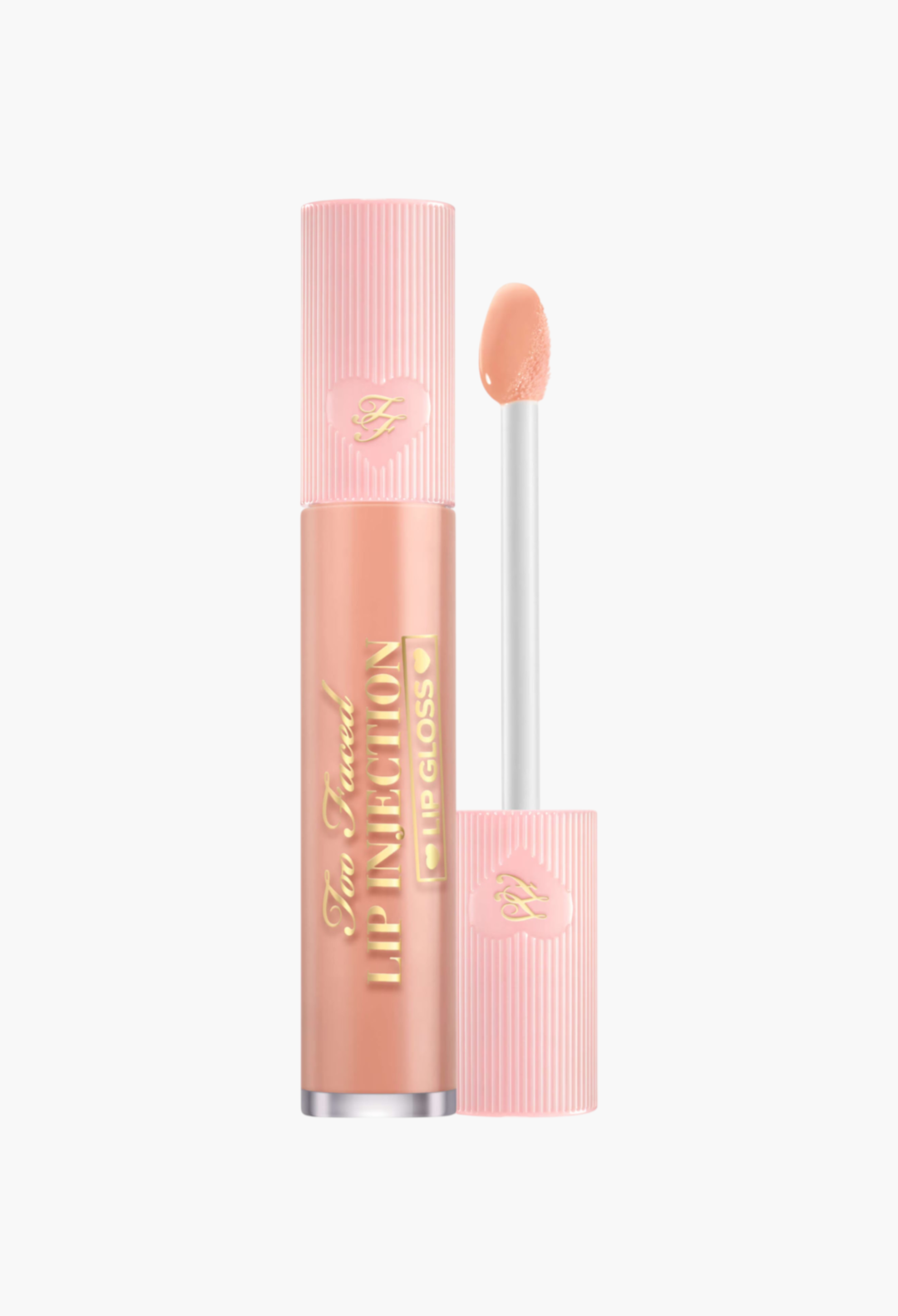GLAM MODA Lip Injection Power Plumping Lip Gloss in light peachy nude shade with doe-foot applicator