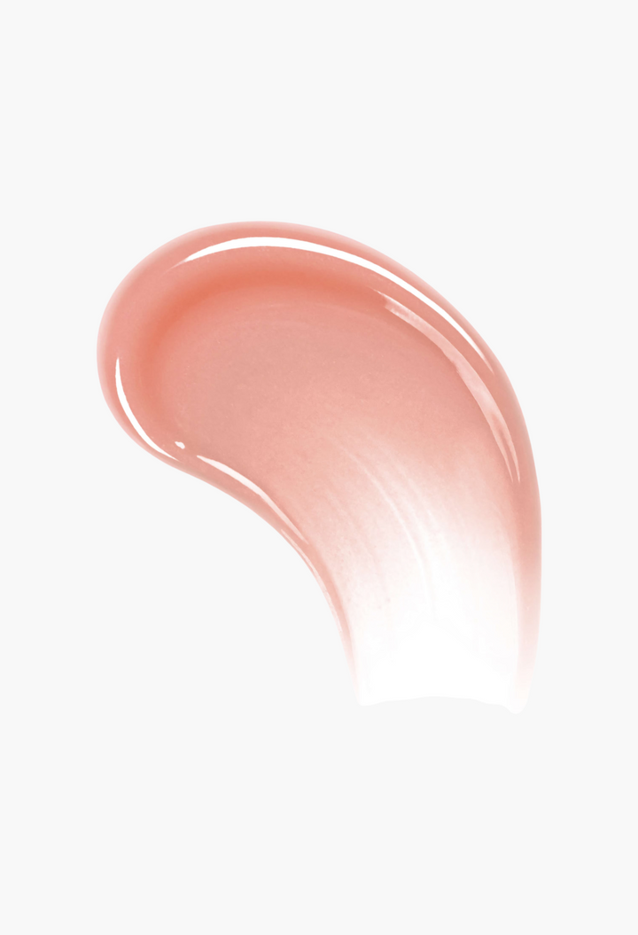 GLAM MODA Lip Injection Power Plumping Lip Gloss in a light peachy nude shade with a high-shine, glossy texture.