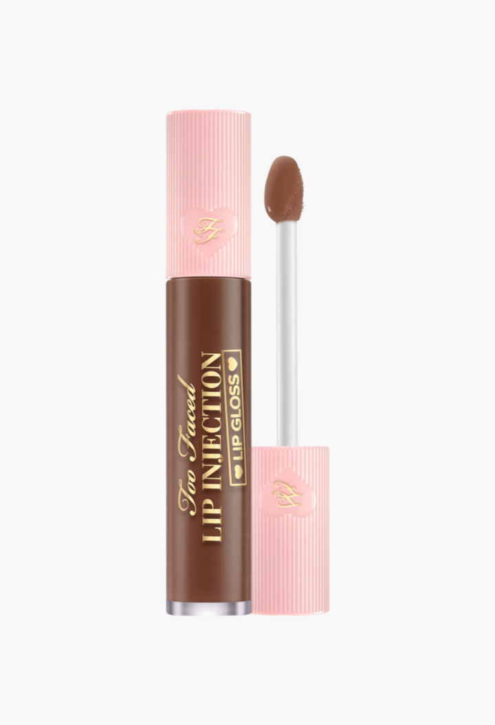 GLAM MODA Lip Injection Power Plumping Lip Gloss in Chocolate Cream Pie shade with a doe-foot applicator