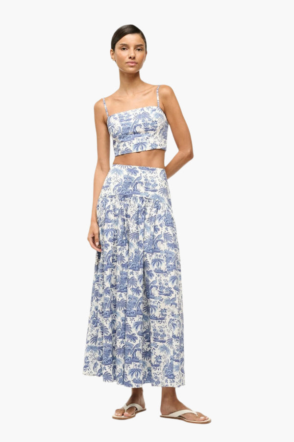 Blue Toile - Procida Linen Skirt Pop Sardines
