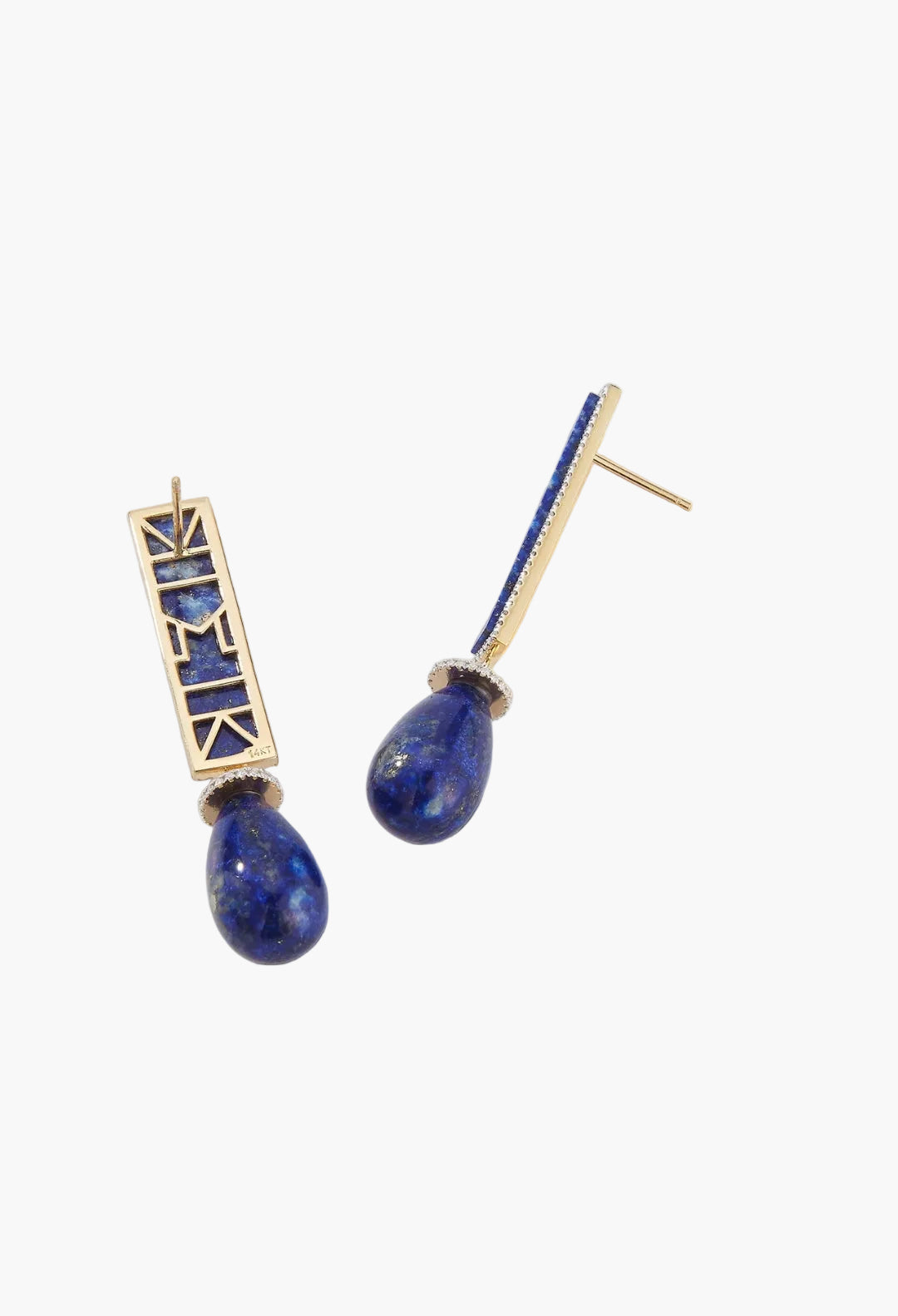 14kt Lapis Exclamation Earrings