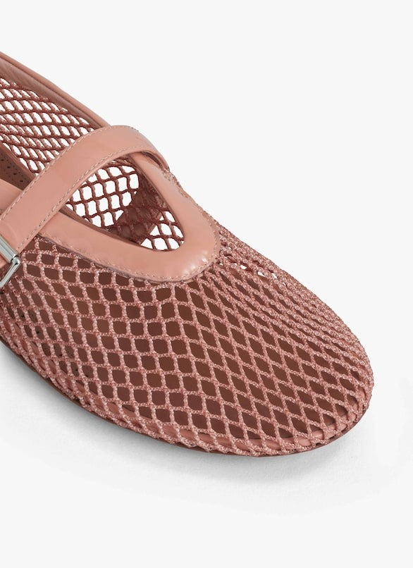 Blush - Ballet Flats In Fishnet