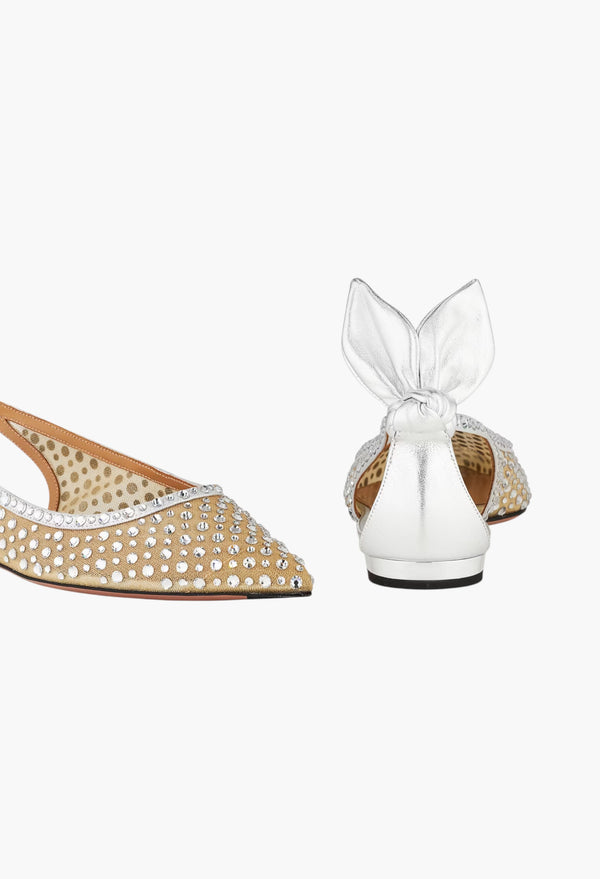 Bow Tie Crystal Tulle Flat