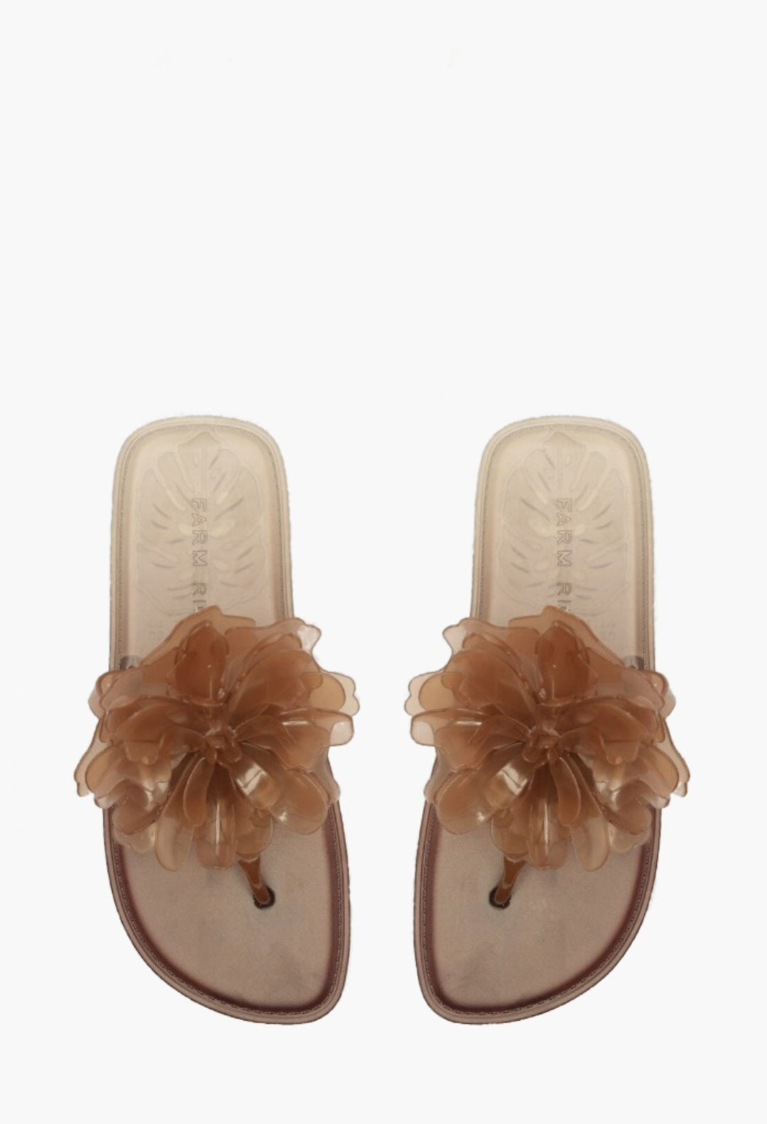 caramel jelly flower flat sandal