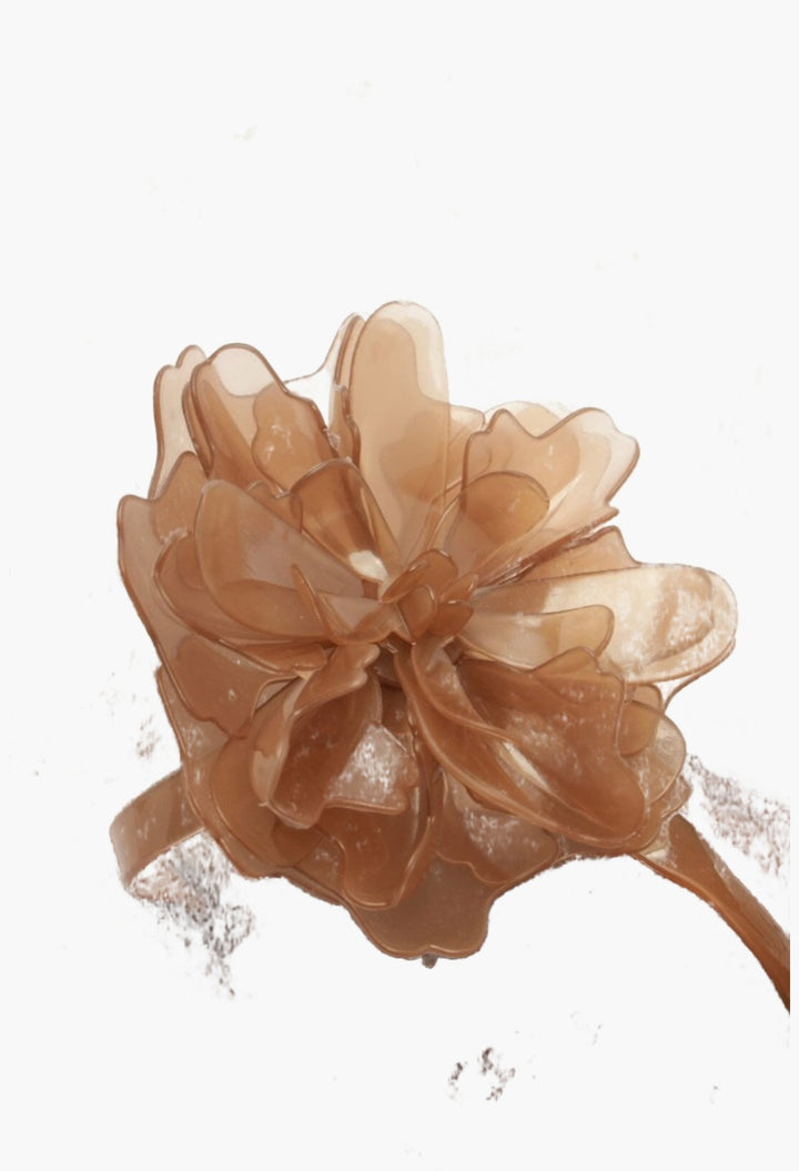 caramel jelly flower flat sandal