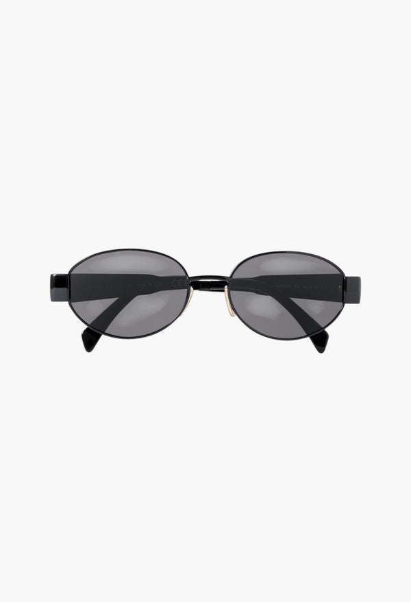 Oval-Frame Metal And Acetate Sunglasses