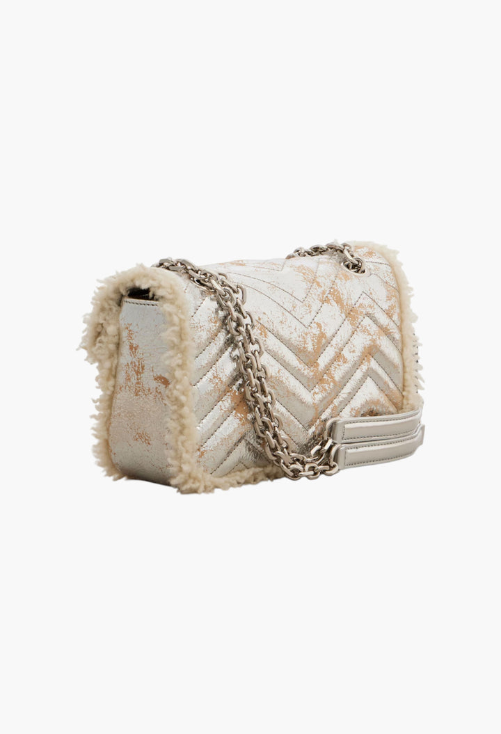 GG Marmont Medium Metallic Leather Shoulder Bag - GLAM MODA