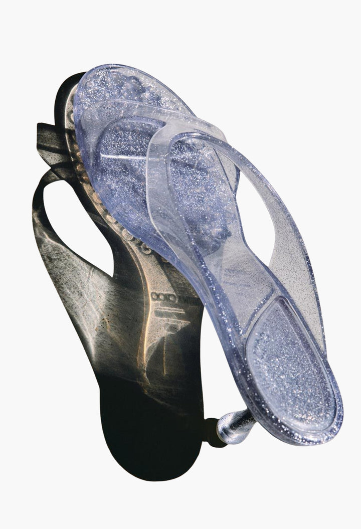 Silver Glitter Jelly Sandals