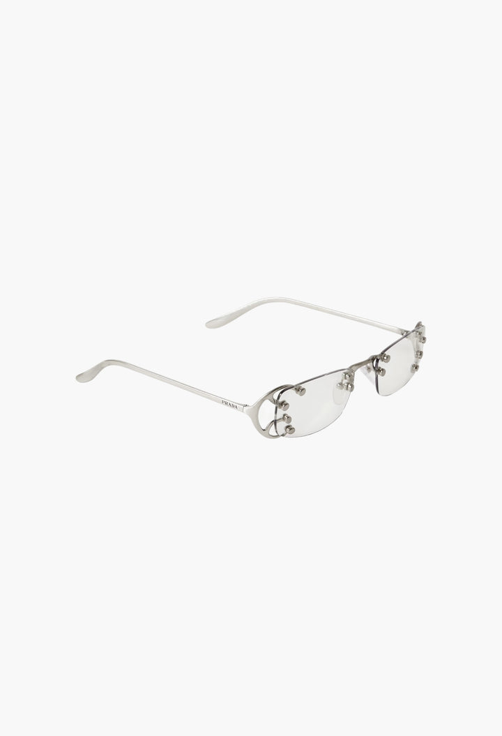 Square-Frame Silver-Tone Optical Glasses - GLAM MODA