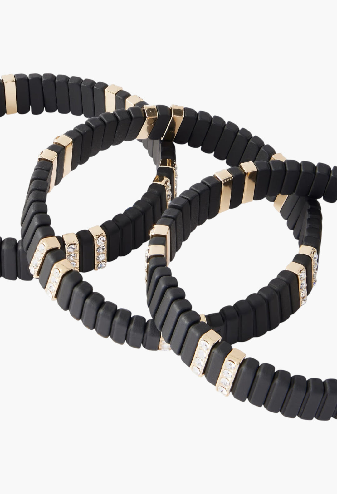 The Touch Of Midnight Set Of Three Gold-Tone Cubic Zirconia Bracelets - GLAM MODA