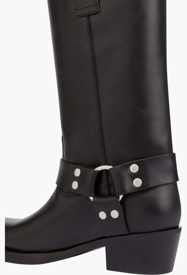 Roxy Boot - Square-Toe Boots In Smooth Black Leather