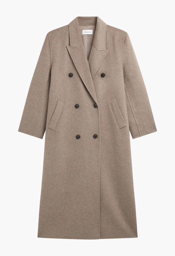 Gaia Double Breasted Coat - Taupe Melange
